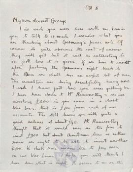 Letter from Ruth to George Mallory, 8 October 1918