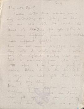 Letter from Ruth to George Mallory, 9 February 1917