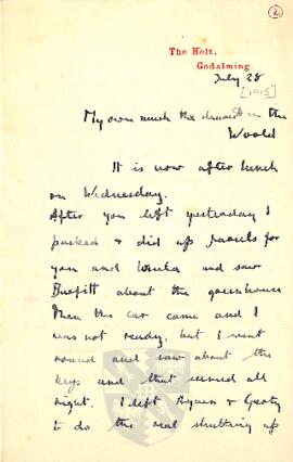 Letter from Ruth to George Mallory, 28 July 1915