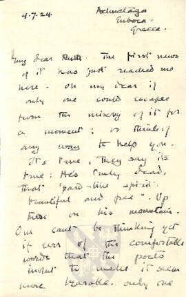 Letter of Condolence from Will Arnold-Forster to Ruth Mallory