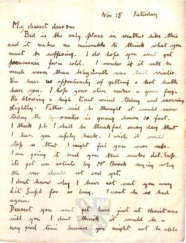 Letter from Ruth to George Mallory, 18 November 1916