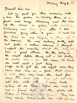 Letter from Ruth to George Mallory, 4 August 1916