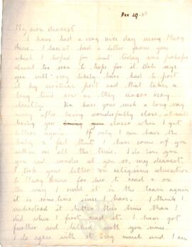 Letter from Ruth to George Mallory, 29 - 30 December 1916