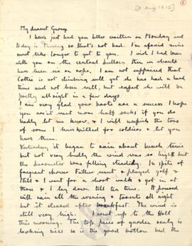 Letter from Ruth to George Mallory, c.  August 1915