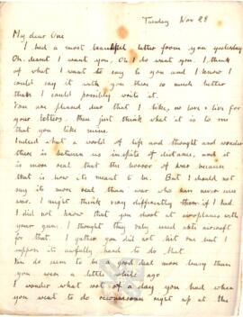 Letter from Ruth to George Mallory, 28 November 1916