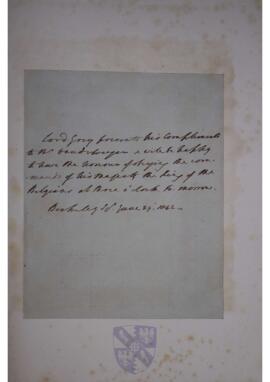 Letter from Charles Grey, Earl Grey, to Jean Sylvain Van de Weyer