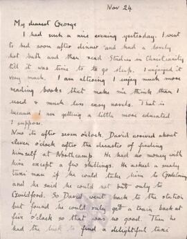 Letter from Ruth to George Mallory, 24 November 1918