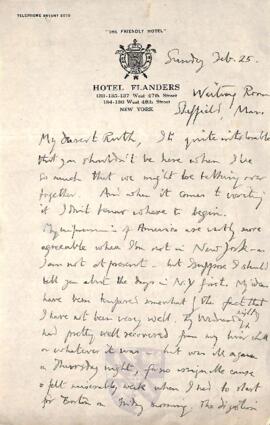 Letter from George to Ruth Mallory, 25-27 February 1923