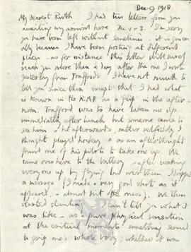 Letter from George to Ruth Mallory, 9 December 1918