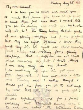 Letter from Ruth to George Mallory, 18  August 1916