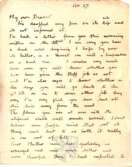 Letter from Ruth to George Mallory, 27 February 1917