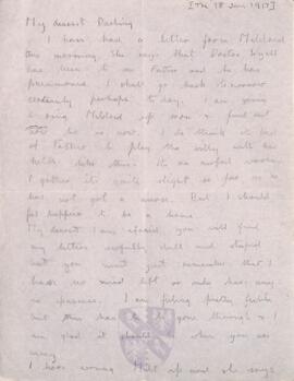 Letter from Ruth to George Mallory, 18  January 1917