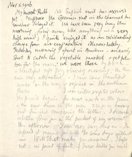 Letter from George to Ruth Mallory, 5 November 1916