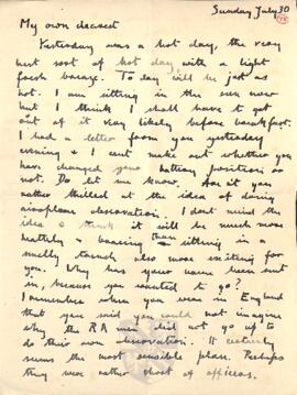 Letter from Ruth to George Mallory, 30 July 1916