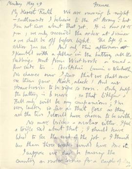 Letter from George to Ruth Mallory, 29 May 1916