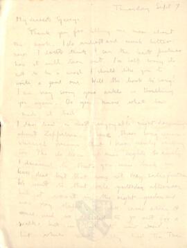 Letter from Ruth to George Mallory, 7 September 1916
