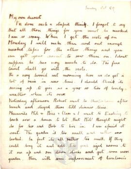 Letter from Ruth to George Mallory, 29 October 1916