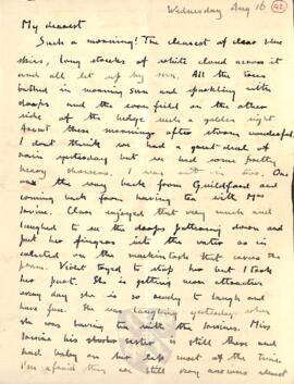 Letter from Ruth to George Mallory, 16  August 1916