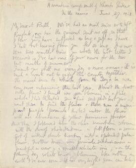 Letter from George to Ruth Mallory, 27-28  June 1922