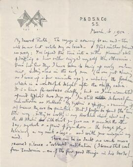 Letter from George to Ruth Mallory, 16 March 1922