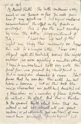 Letter from George to Ruth Mallory, 16 September 1916