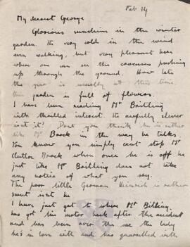 Letter from Ruth to George Mallory, 14 February 1917