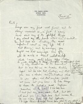 Letter of Condolence from Robert Graves to Ruth Mallory