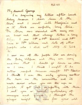 Letter from Ruth to George Mallory, 28 February 1917