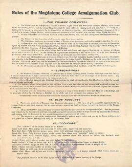 Minute Book for Finance Committee of the Amalgamation Club, 1920-1938