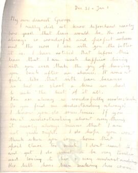 Letter from Ruth to George Mallory, 31 December 1916