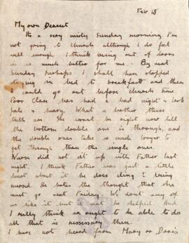 Letter from Ruth to George Mallory, 18 February 1917