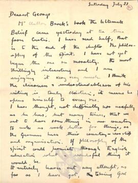 Letter from Ruth to George Mallory, 22  July 1916