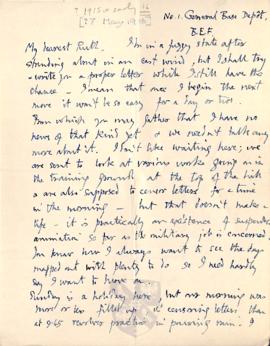 Letter from George to Ruth Mallory, 7 May 1916