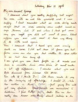 Letter from Ruth to George Mallory, 11 November 1916