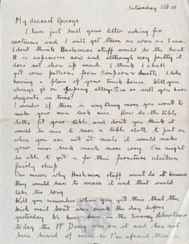 Letter from Ruth to George Mallory, 12 October 1918