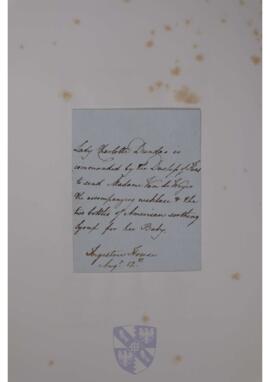 Letter from Lady Charlotte Dundas to Elizabeth Van de Weyer