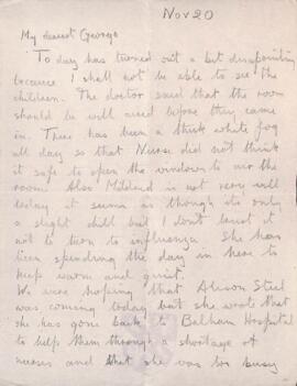 Letter from Ruth to George Mallory, 20 November 1918