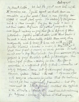 Letter from George to Ruth Mallory, 14 October 1918