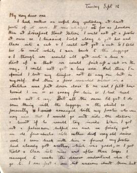 Letter from Ruth to George Mallory, 12 September 1916