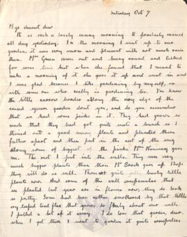 Letter from Ruth to George Mallory, 7 October 1916