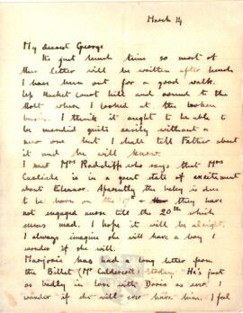 Letter from Ruth to George Mallory, 14 March 1917