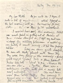 Letter from George to Ruth Mallory, 29 December 1916