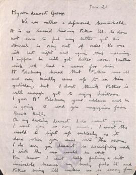 Letter from Ruth to George Mallory, 21  January 1917