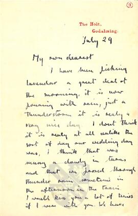 Letter from Ruth to George Mallory, 29 July 1915