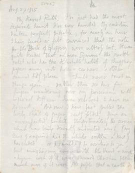 Letter from George to Ruth Mallory, 27 August 1916