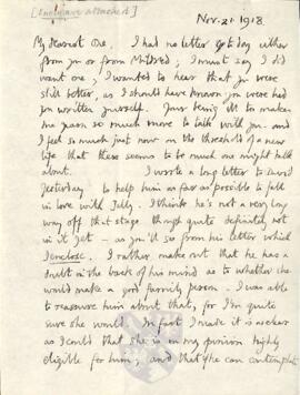 Letter from George to Ruth Mallory, 21 November 1918