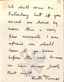 Postcard from Ruth Turner to George Mallory, 1914