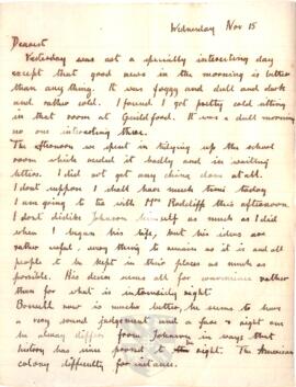 Letter from Ruth to George Mallory, 15 November 1916