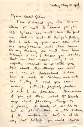 Letter from Ruth to George Mallory, 19 May 1916