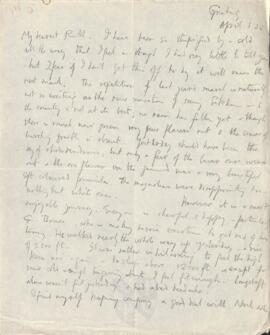 Letter from George to Ruth Mallory, 1 April 1922